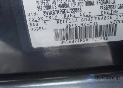 2013 Nissan Sentra Fe+ Sv z USA, uszkodzony, nr VIN 3N1AB7AP5DL723888